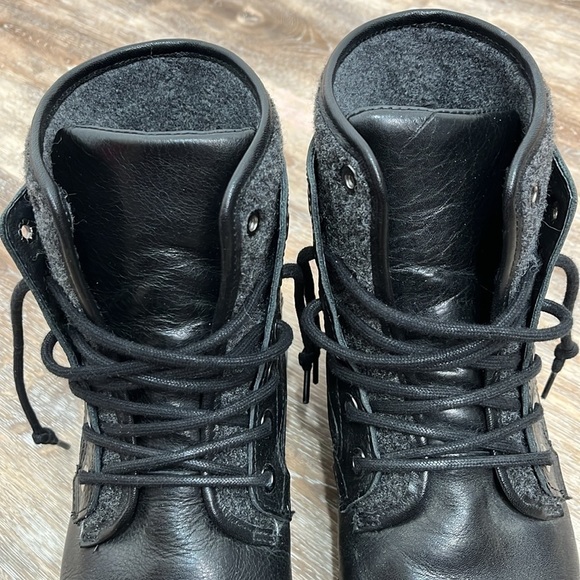 Bulle Black Boots Leather Wool Men's Size 10 EU 43 Lace Up - Picture 4 of 14